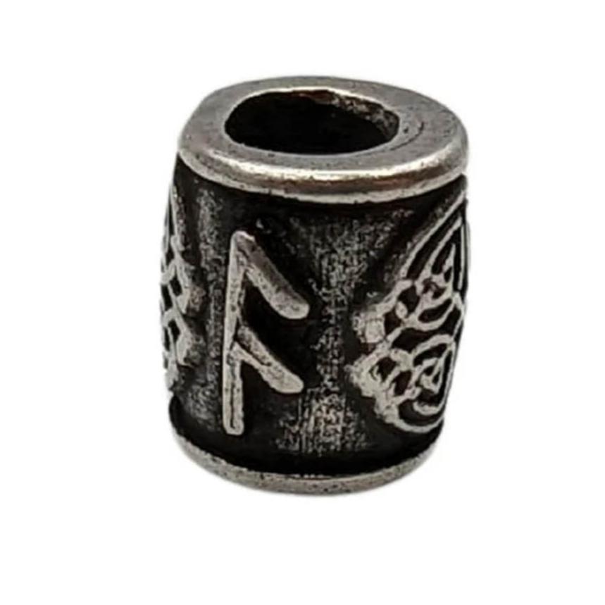 Ansuz rune bronze bead Silver plating  