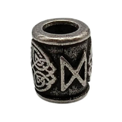 Dagaz rune bronze bead Silver plating  