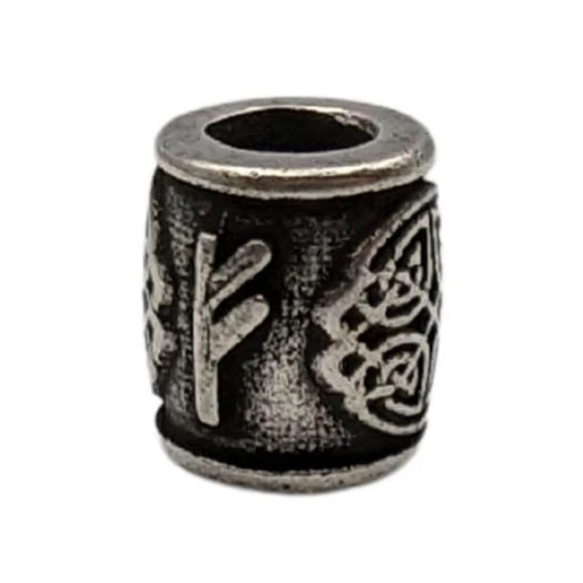 Fehu rune bronze bead   