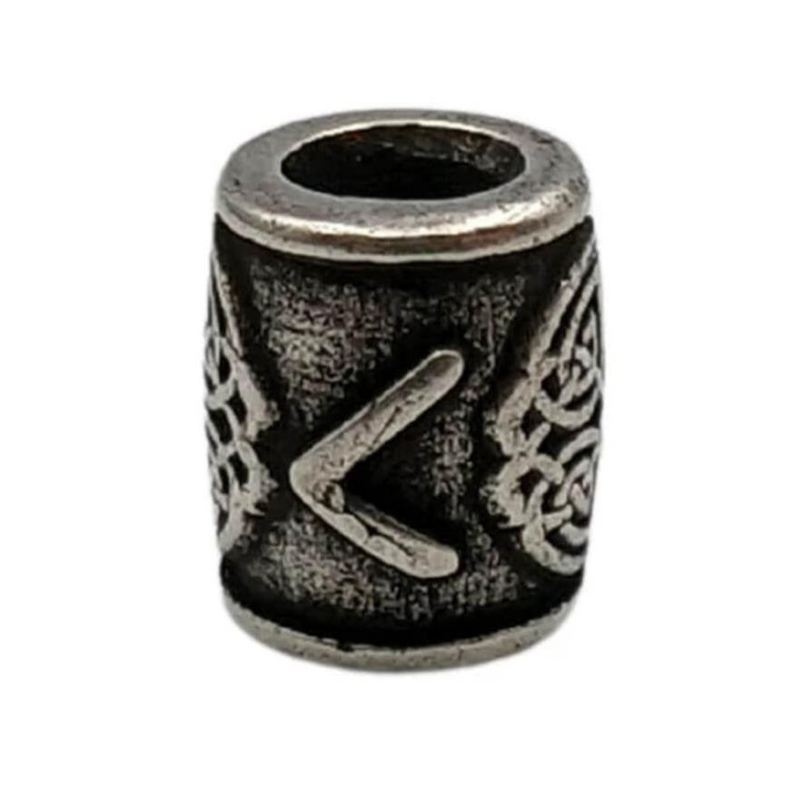 Kenaz rune bronze bead Silver plating  