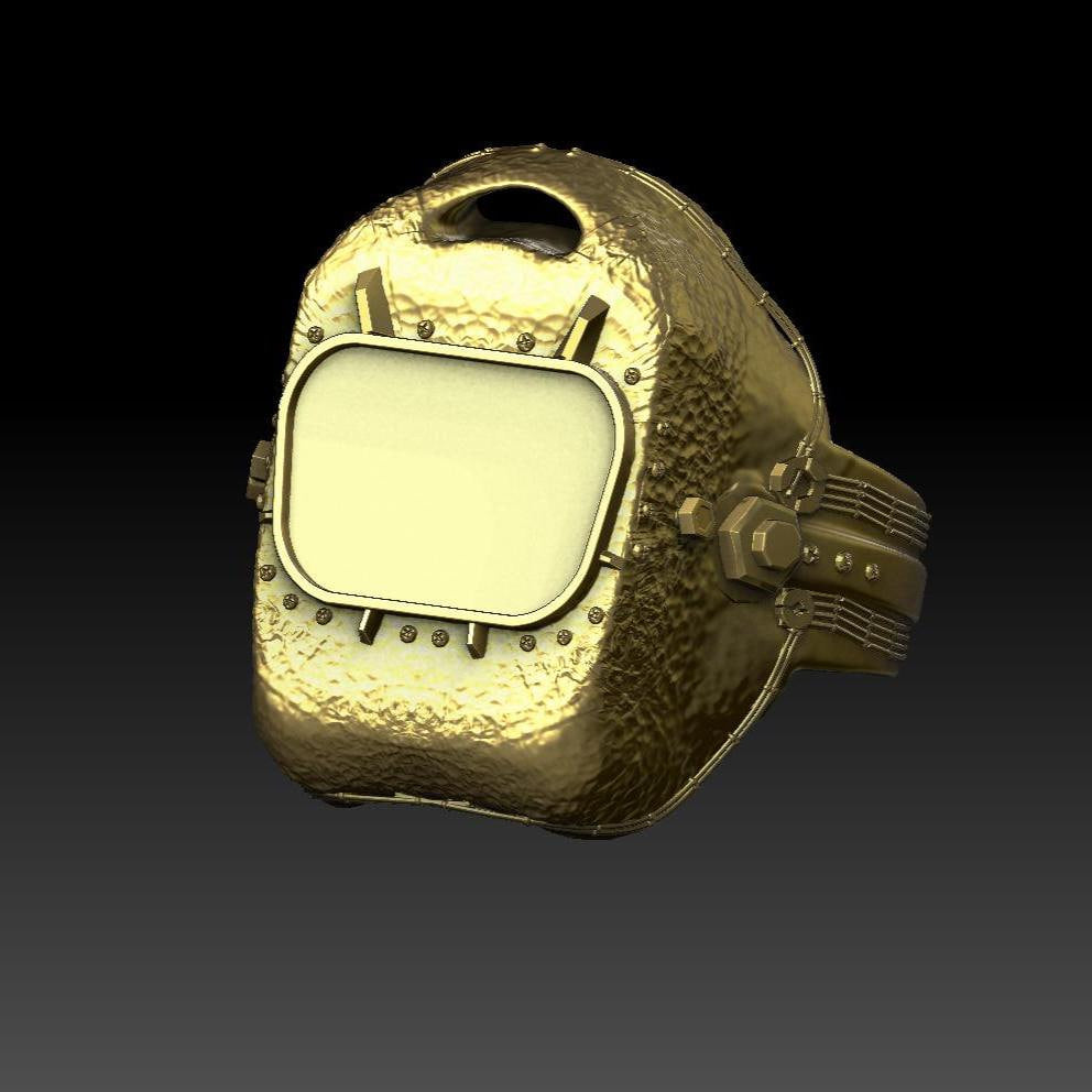 Welder signet ring 6 US Gold plating
