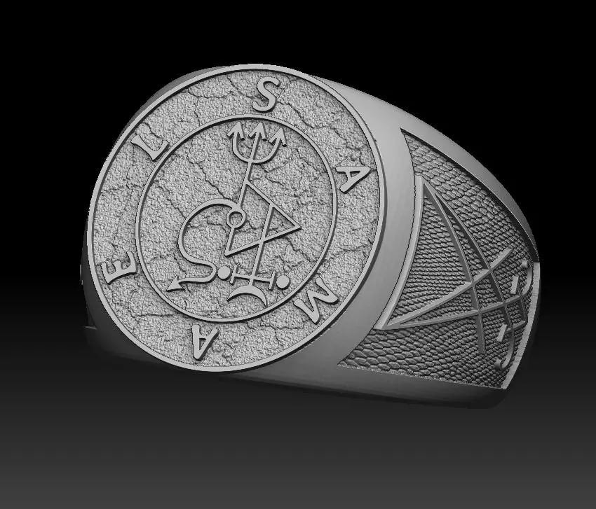Samael sigil ring 6 US Silver 925