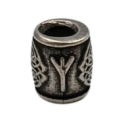 Algiz rune bronze bead Silver plating  