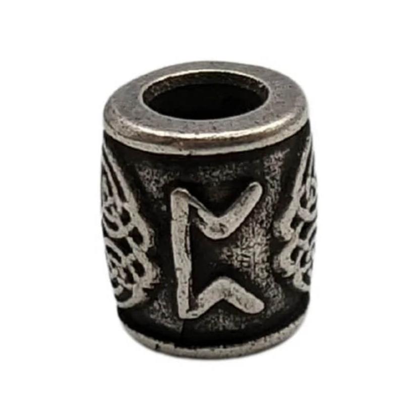 Perthro rune bronze bead Silver plating  