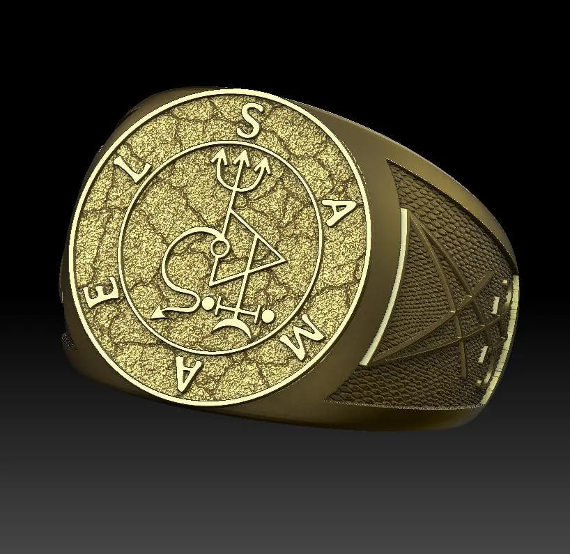 Samael sigil ring 6 US Gold plating
