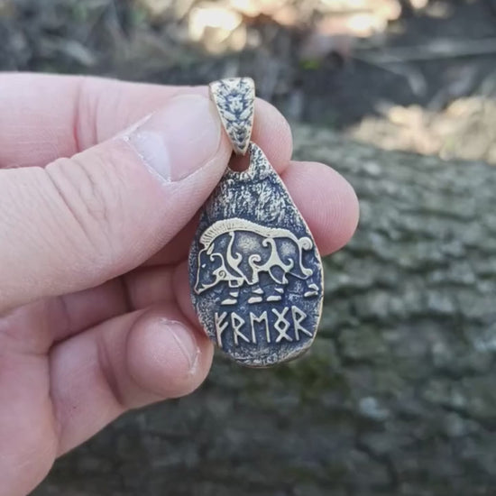 Freyr boar rune pendant