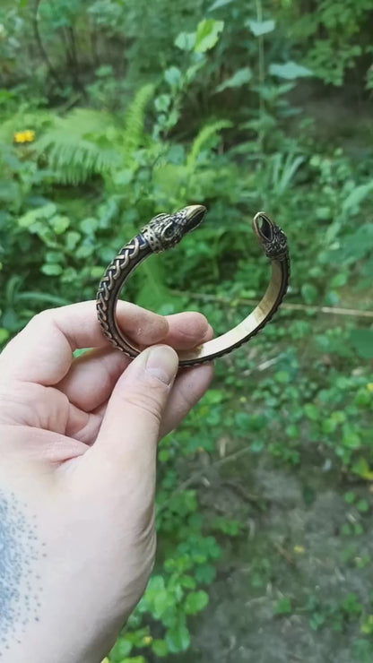 Viking arm ring raven bracelet