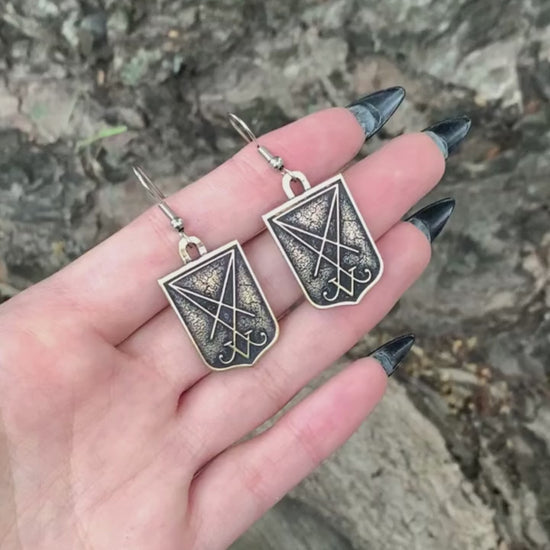 Lucifer sigil earrings