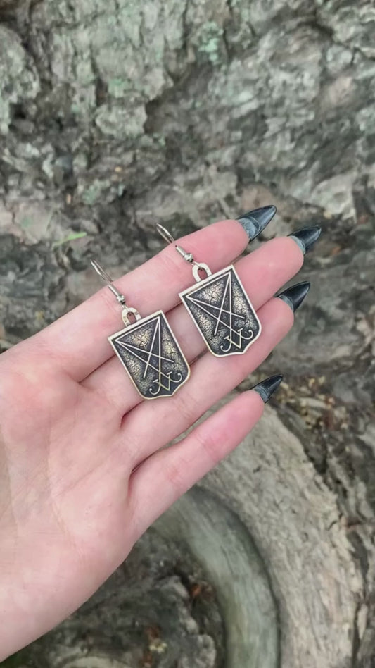 Lucifer sigil earrings