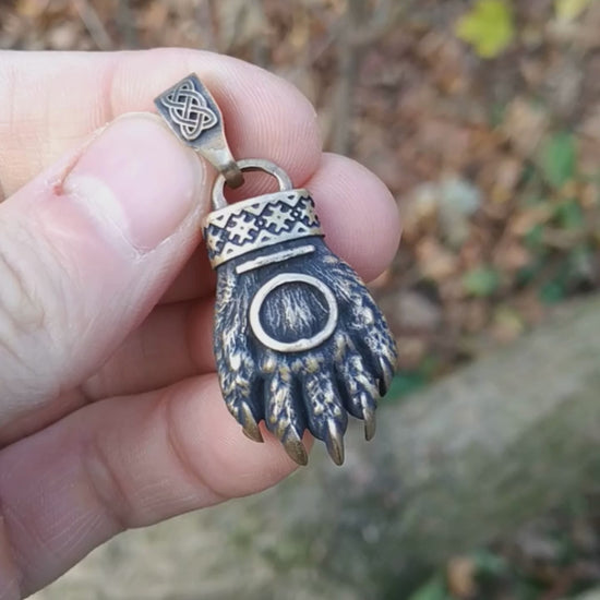 Bear paw pendant Slavic jewelry