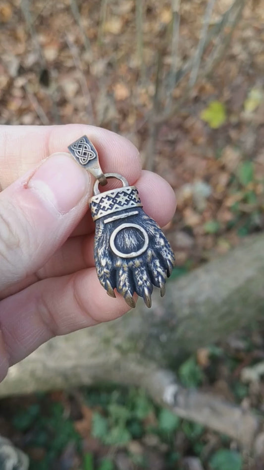 Bear paw pendant Slavic jewelry
