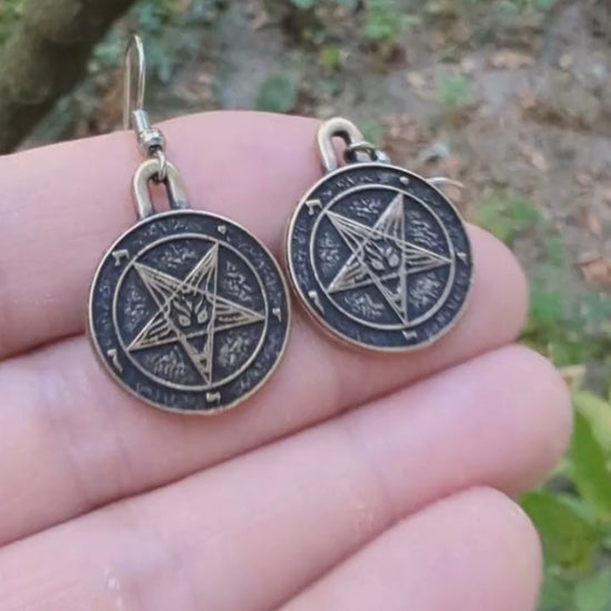 Baphomet symbol earrings