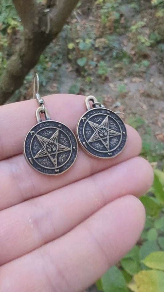 Baphomet symbol earrings
