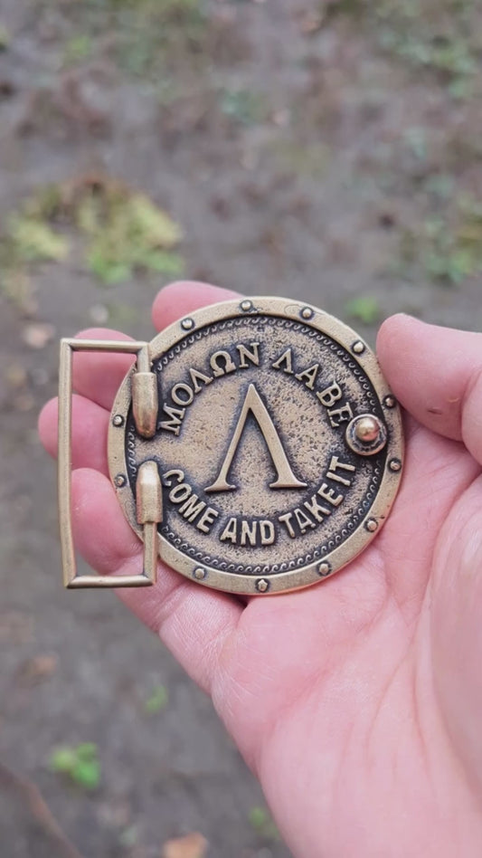 Spartan warrior helmet belt buckle