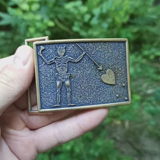 Blackbeard the Pirate flag custom belt buckle