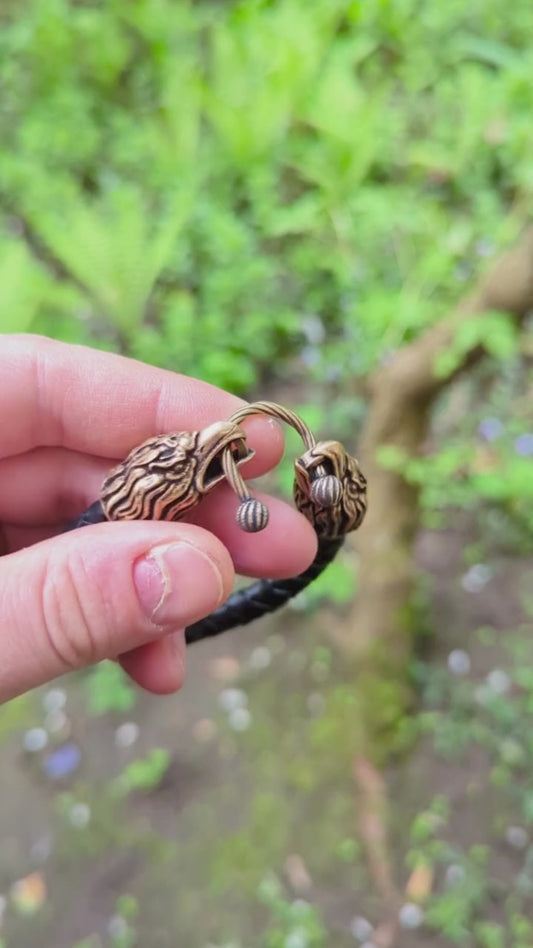 Eagle leather bracelet