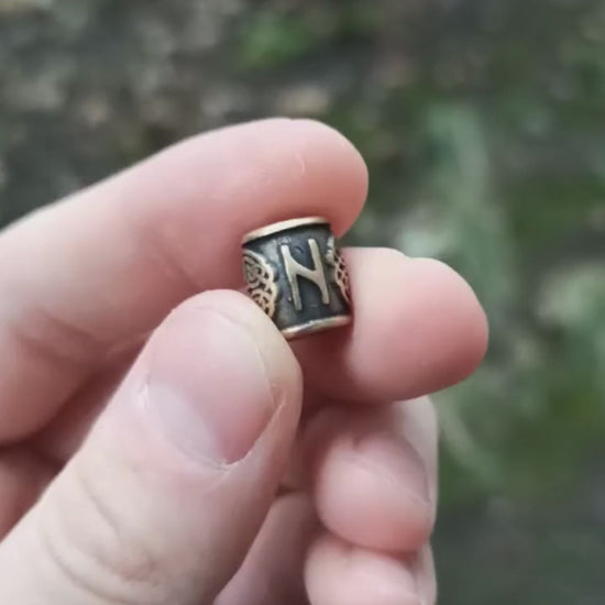 Hagalaz rune bead