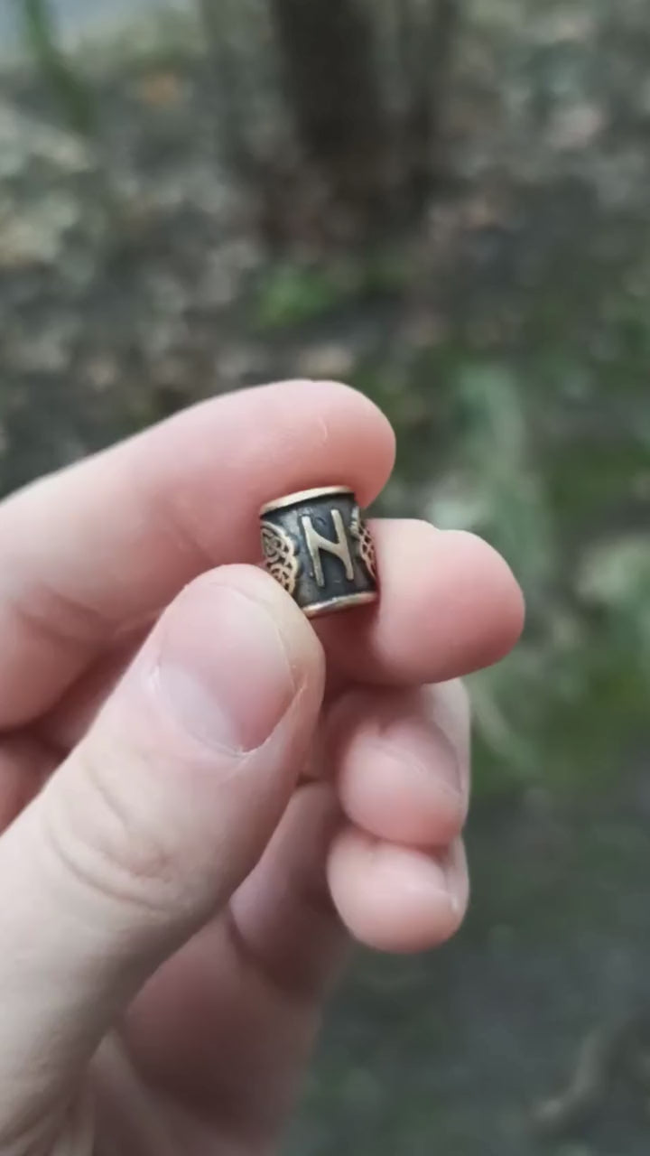 Hagalaz rune bead