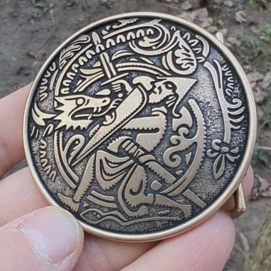 Sigurd and Fafnir belt buckle