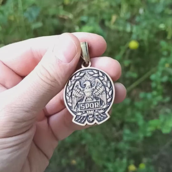 Roman eagle Aquila SPQR pendant