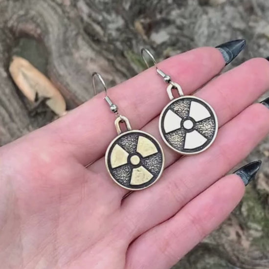 Radiation symbol earrings