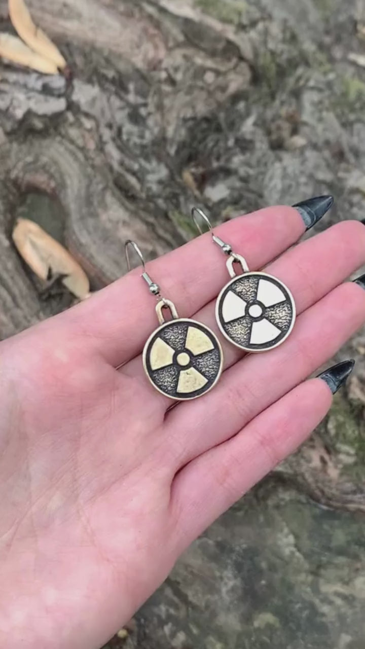 Radiation symbol earrings