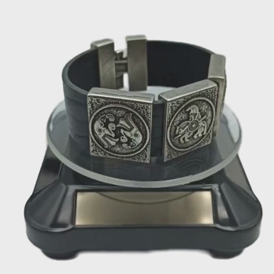 Odin leather wrist cuff bracelet