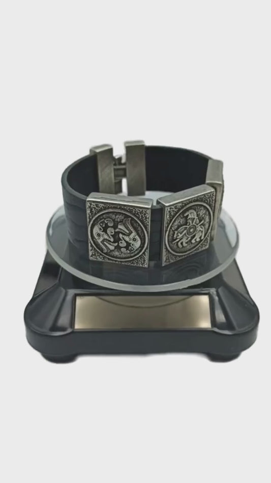 Odin leather wrist cuff bracelet