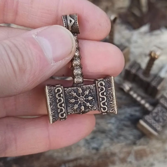 Mjolnir with runes pendant