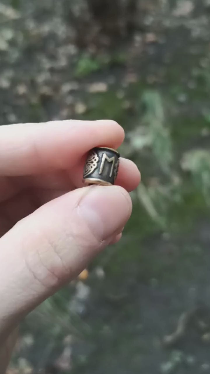 Ehwaz rune bead