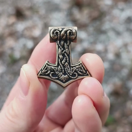World Serpent Mjolnir pendant