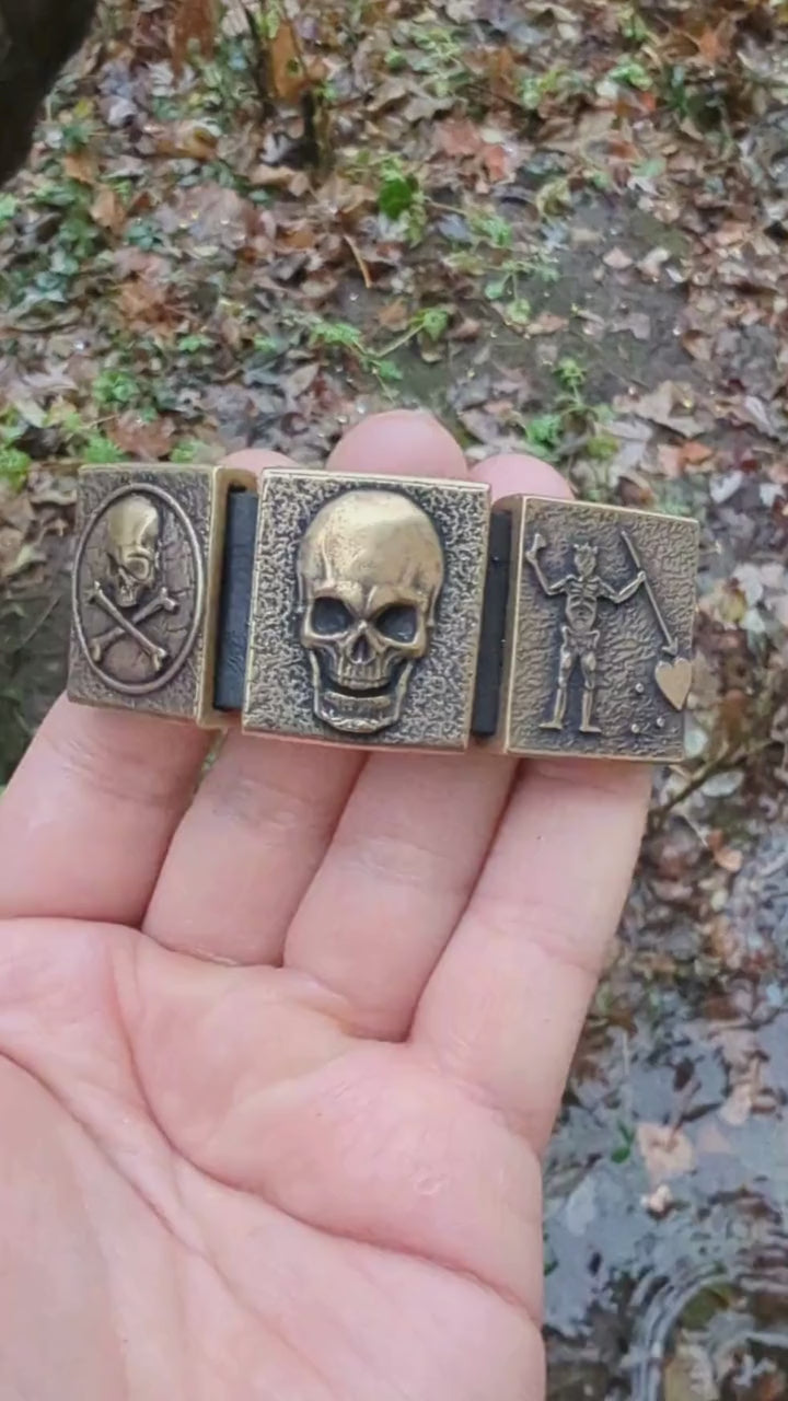 Pirate leather wrist cuff bracelet