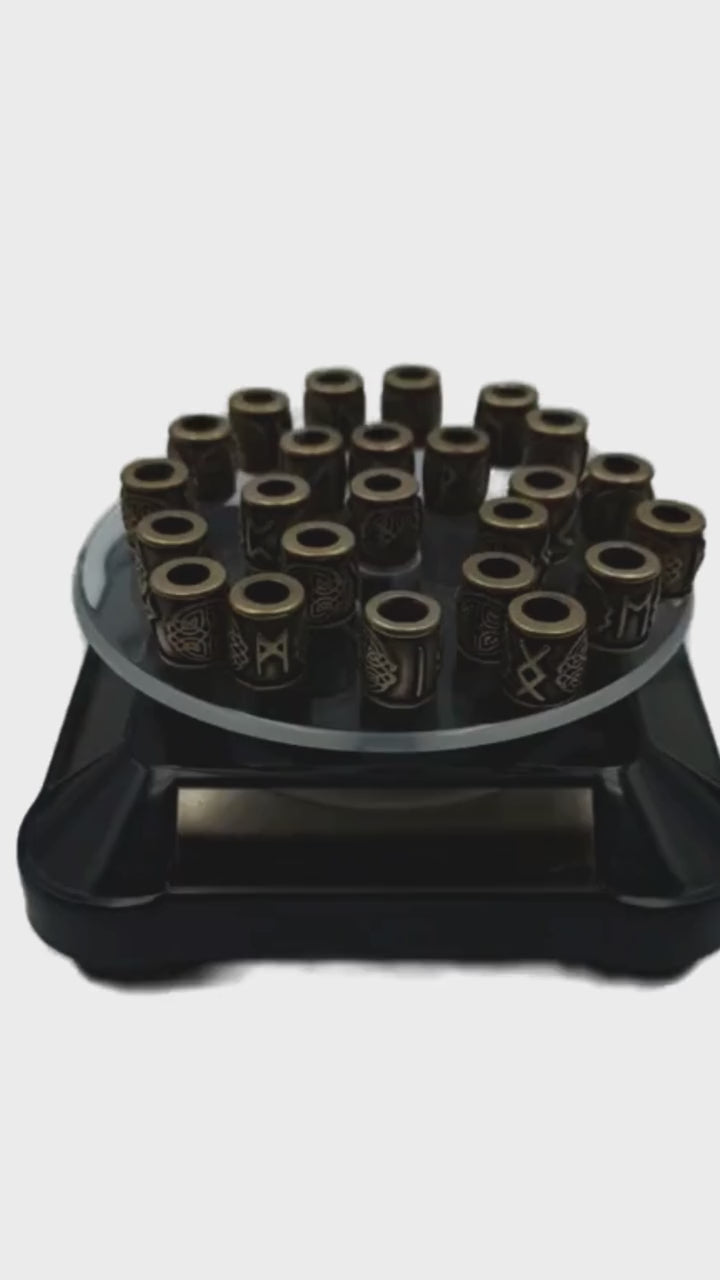 Elder futhark runes beads set - 24 pc