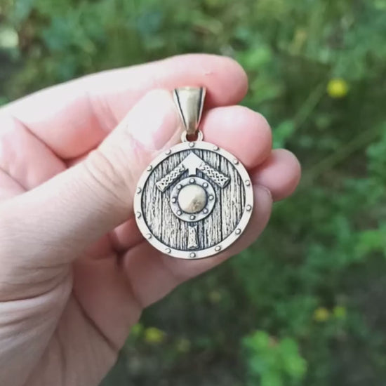 Tyr rune on Viking shield pendant