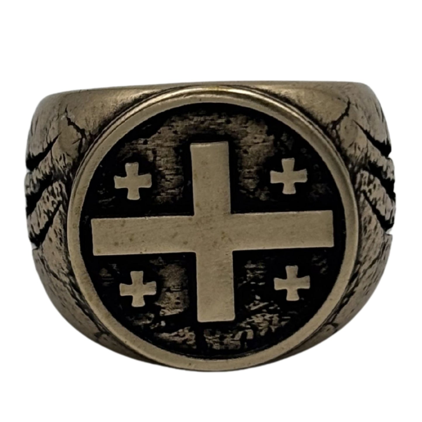 The Flag of Georgia (Sakartvelo) Ring 6 US Bronze