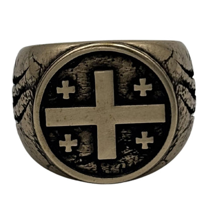 The Flag of Georgia (Sakartvelo) Ring 6 US Bronze