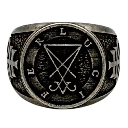 Ring with the Sigil of Lucifer 6 US Silver plating