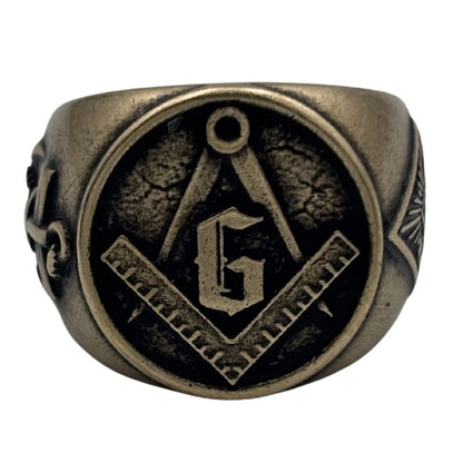 Masonic Eye Ring — Eye of Providence Symbol 6 US Bronze