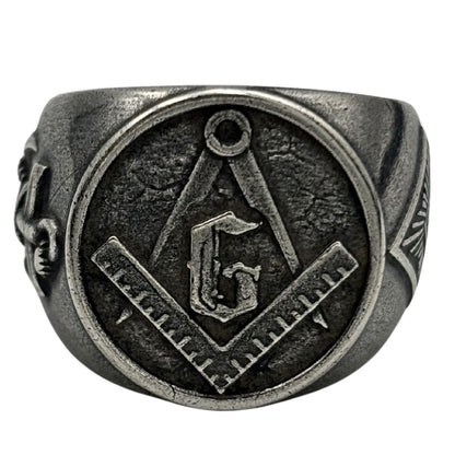 Masonic Eye Ring — Eye of Providence Symbol 6 US Silver plating