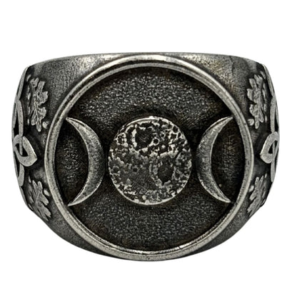 Triple Moon Ring — Goddess Symbol