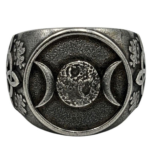 Triple Moon Ring — Goddess Symbol