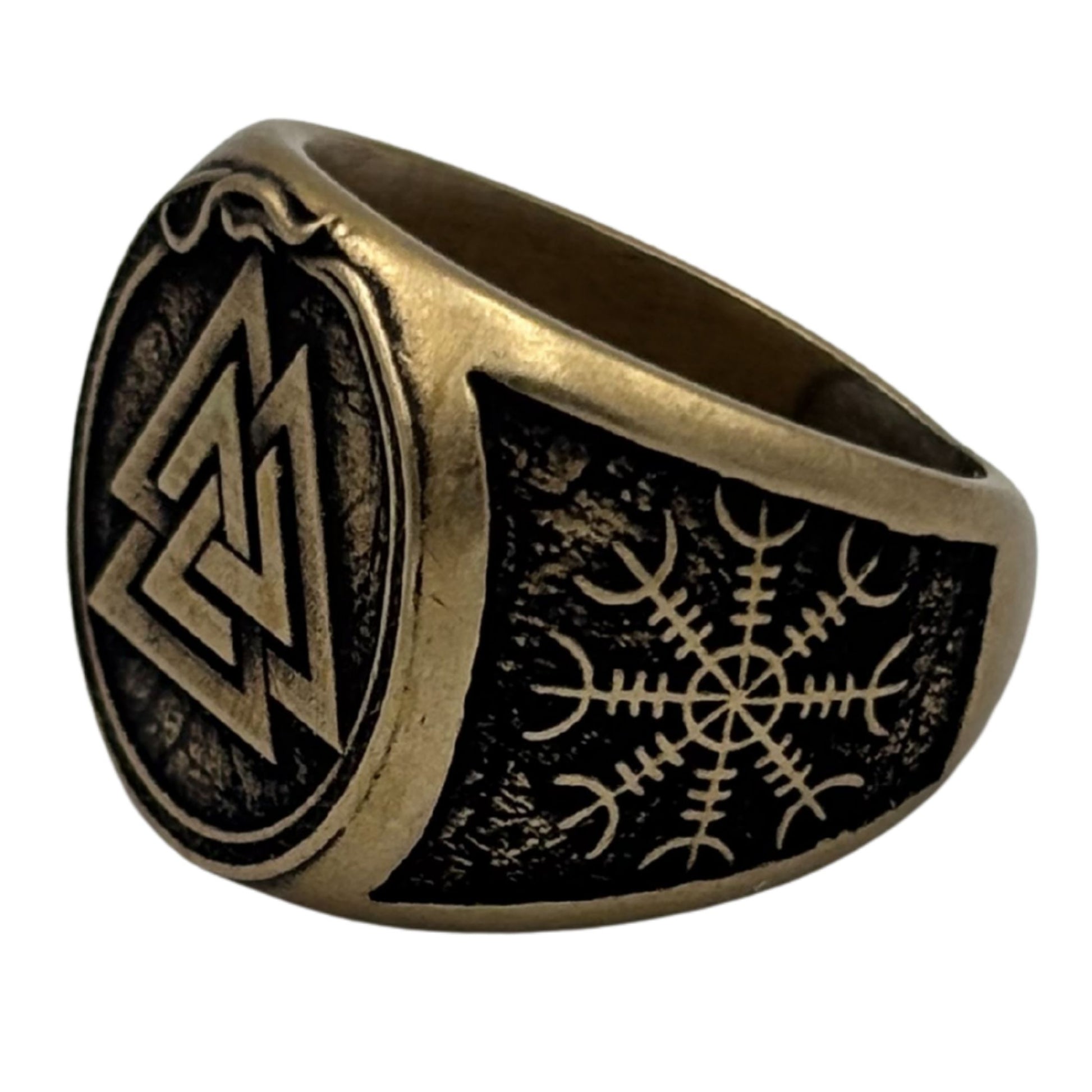 Valknut Aegishialmur and Vegvisir Ring