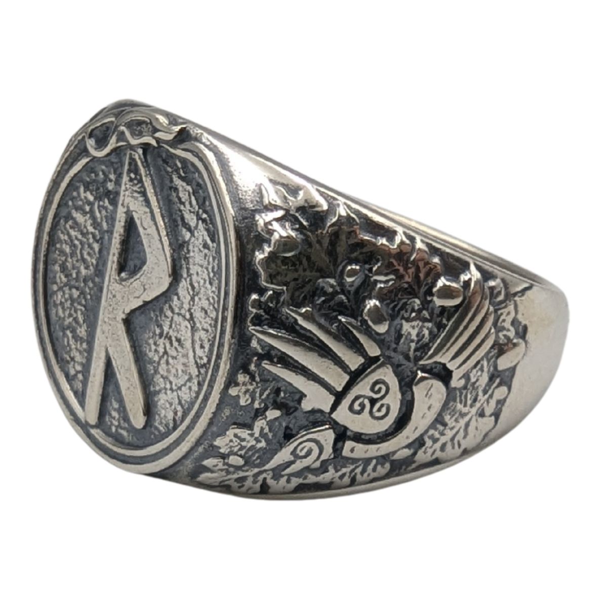 Raido rune signet ring