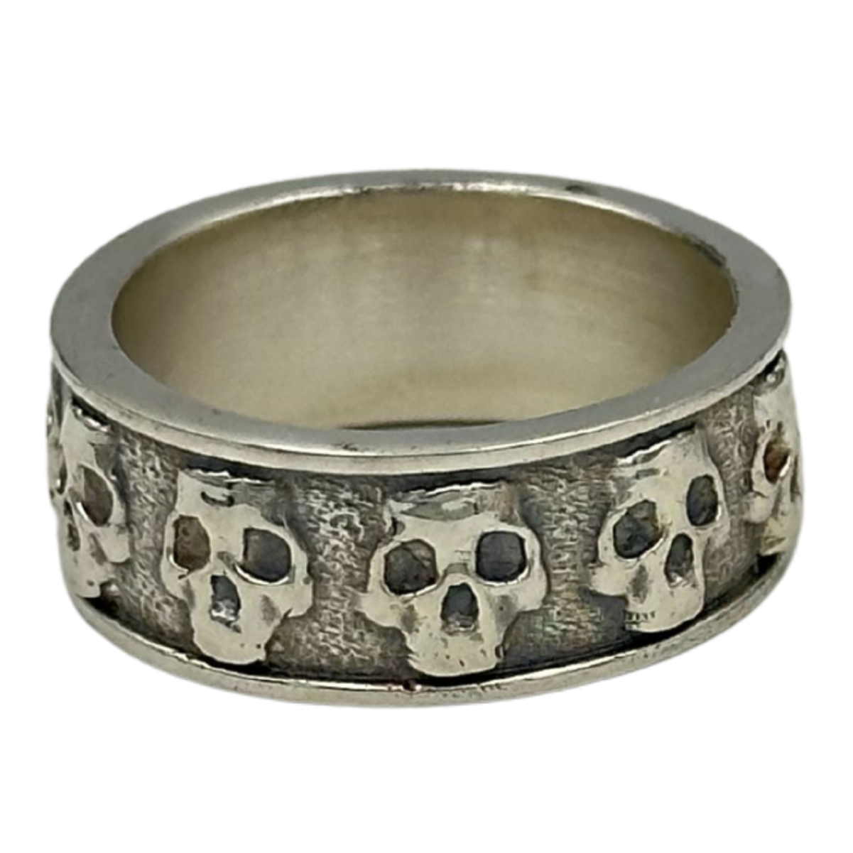 Skull band ring 6 US Silver 925