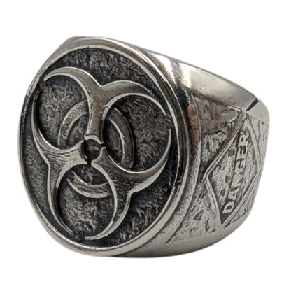 Biohazard ring 6 US Silver 925