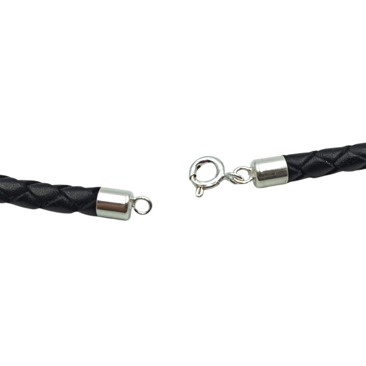 Braided leather necklace for pendant