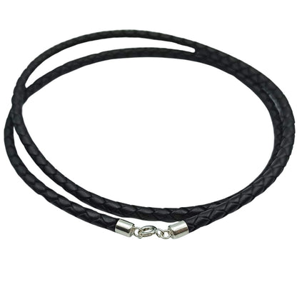 Braided leather necklace for pendant