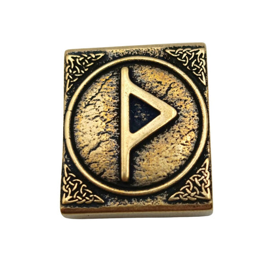 Thurisaz rune molle clip Bronze with patina  