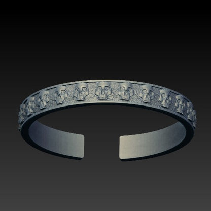Heavy skull arm ring bracelet