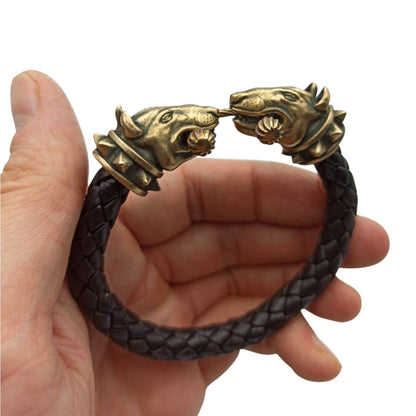 Bull terrier leather bracelet